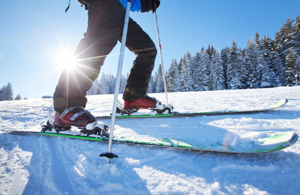 close up of ski low angle