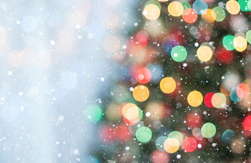 Pattern for Christmas card- Christmas tree bokeh