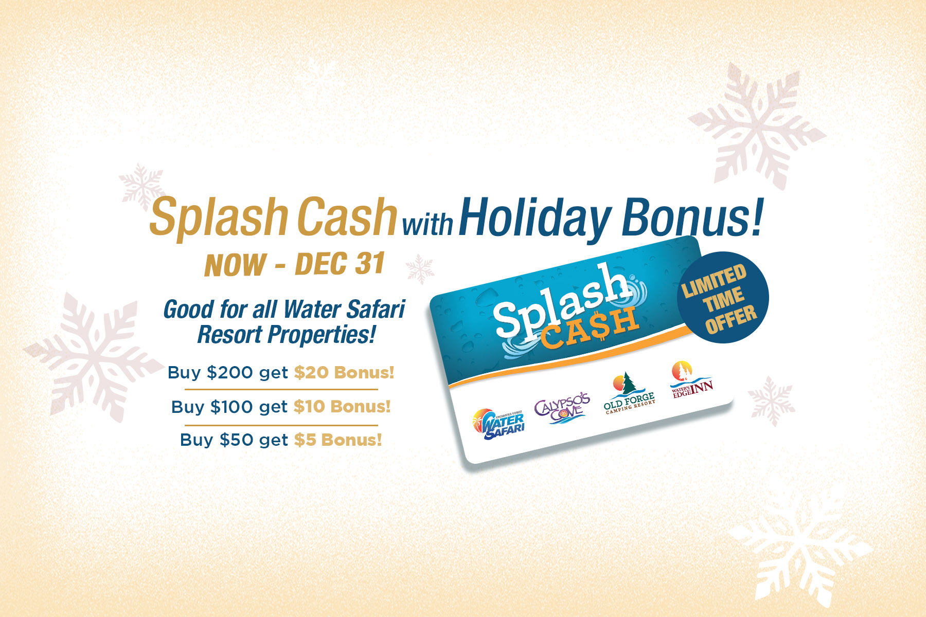 Bonus Splash Cash Offer!
